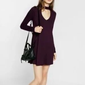 Express women’s size small purple v-necked, midi dress